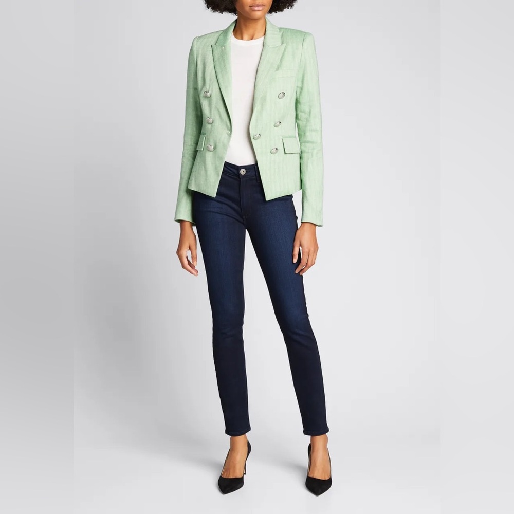 Veronica Beard Mint Green Double-Breasted Blazer - Picture 3 of 9